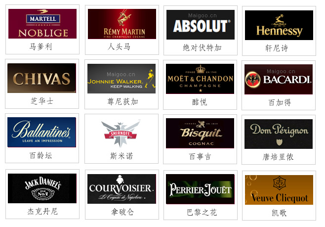 全球最著名的酒品牌商标标志大全 全球最著名的酒品牌商标标志大全